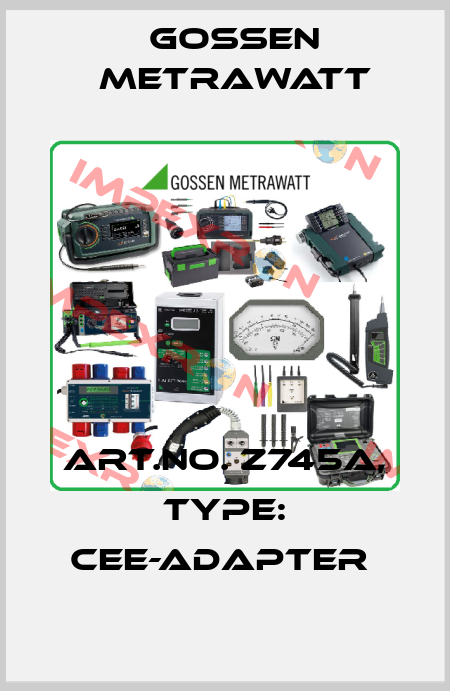 Art.No. Z745A, Type: CEE-Adapter  Gossen Metrawatt