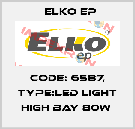 Code: 6587, Type:LED light High Bay 80W  Elko EP