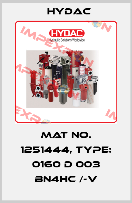 Mat No. 1251444, Type: 0160 D 003 BN4HC /-V Hydac