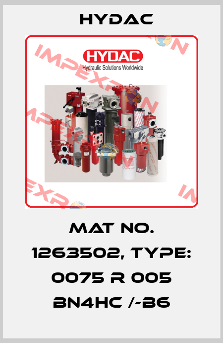 Mat No. 1263502, Type: 0075 R 005 BN4HC /-B6 Hydac