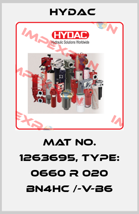 Mat No. 1263695, Type: 0660 R 020 BN4HC /-V-B6 Hydac