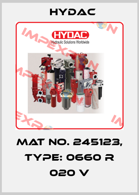 Mat No. 245123, Type: 0660 R 020 V Hydac