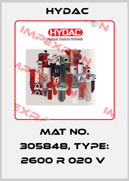 Mat No. 305848, Type: 2600 R 020 V  Hydac