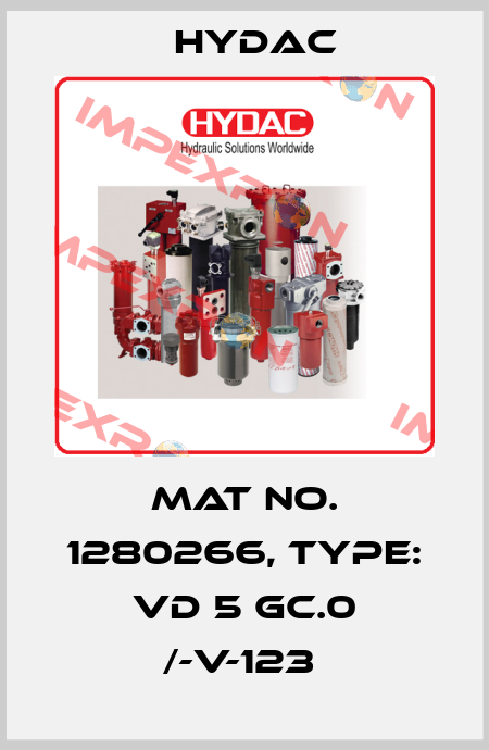 Mat No. 1280266, Type: VD 5 GC.0 /-V-123  Hydac