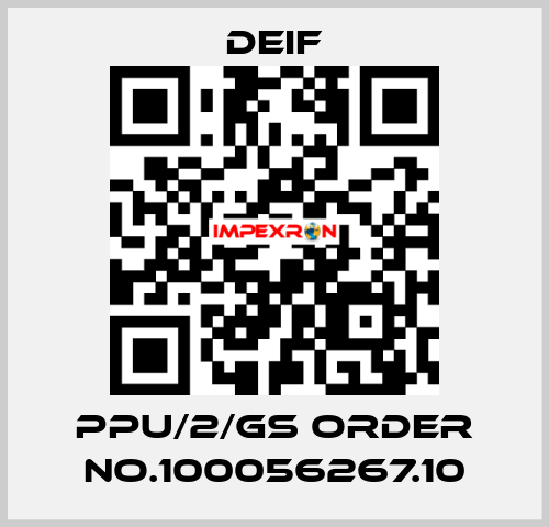 PPU/2/Gs ORDER No.100056267.10 Deif