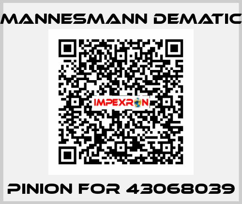 Pinion for 43068039 Mannesmann Dematic