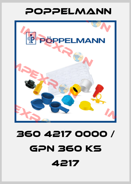 360 4217 0000 / GPN 360 KS 4217 Poppelmann