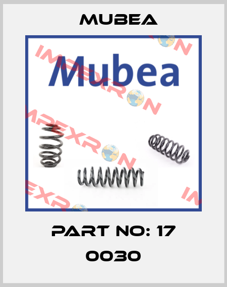 part no: 17 0030 Mubea