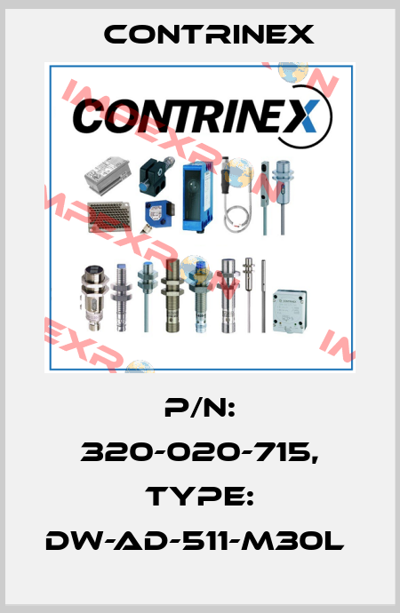 P/N: 320-020-715, Type: DW-AD-511-M30L  Contrinex