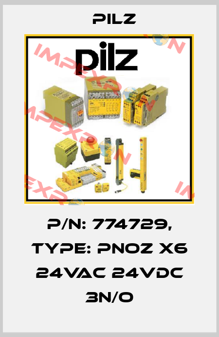 p/n: 774729, Type: PNOZ X6 24VAC 24VDC 3n/o Pilz