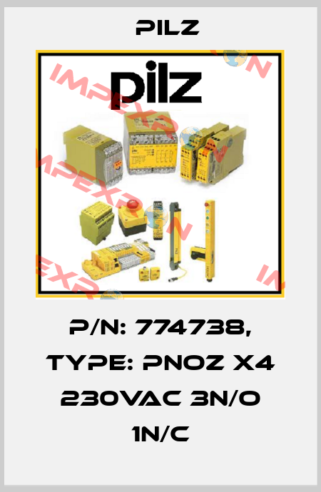 p/n: 774738, Type: PNOZ X4 230VAC 3n/o 1n/c Pilz