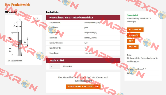 STL3002-K17 Mink Bürsten