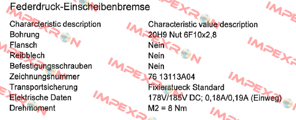 76 13113A04 -0002 Binder