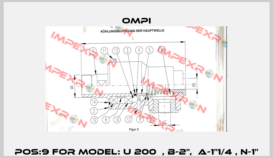 Pos:9 for Model: U 200  , B-2",  A-1"1/4 , N-1" OMPI