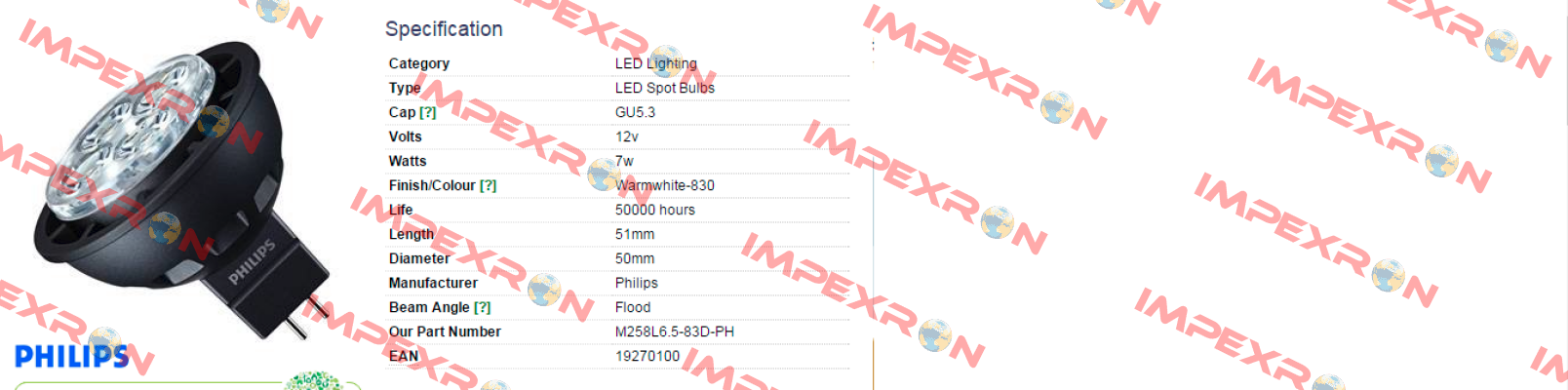 MLEDV6WGU533036-78543900 (M258L6.5-83D-PH)  Philips