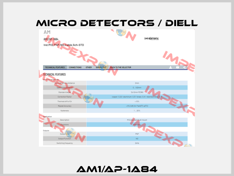 AM1/AP-1A84 Micro Detectors / Diell