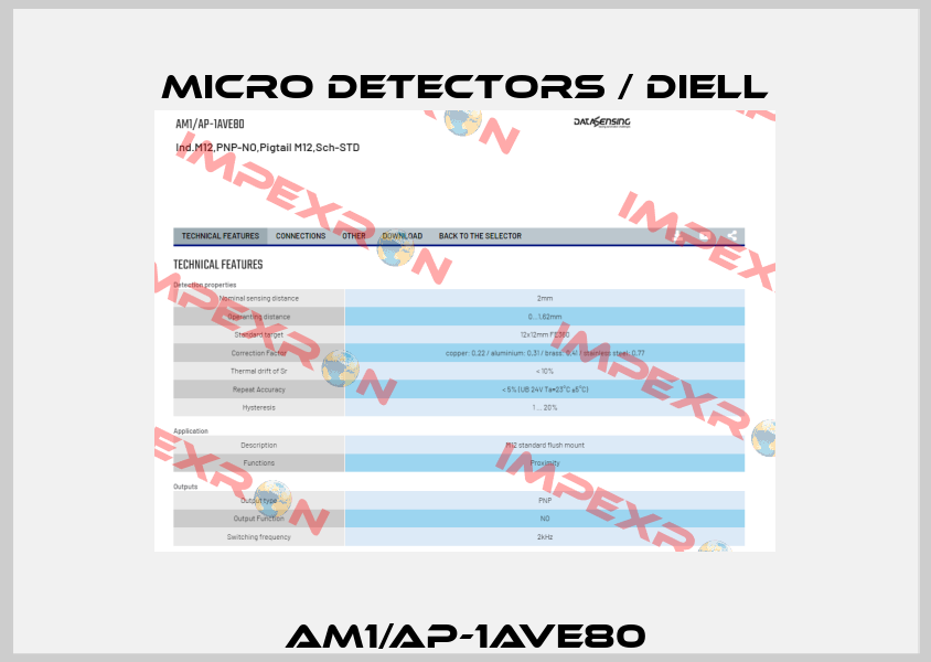AM1/AP-1AVE80 Micro Detectors / Diell